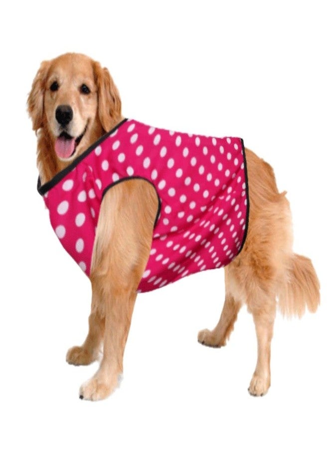 Sage Square Funky Soft Material Dog T-Shirt | Cool/Funky Print Pet | Soft Light Weight | Comfortable & Breathable Dog Clothing | Trendy Vest Outfit (XLarge - 24 inch) (Polka Pink) - Image 1